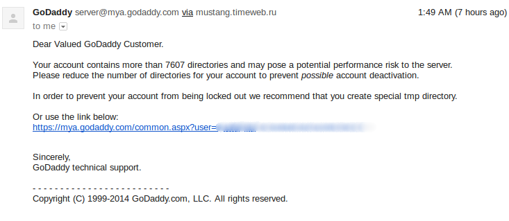 phishing via godaddy